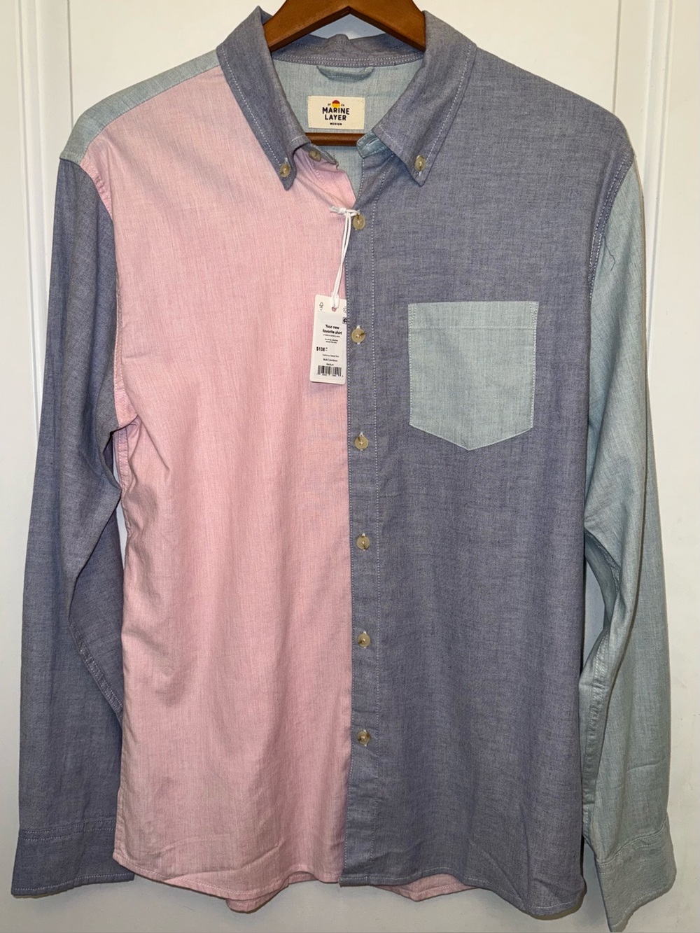 🪡Marine Layer NWT California Oxford Shirt in Multi Colorblock